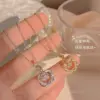 Wholesale Heart Shape Inlay Pendant Necklace For Women With 18K Gold Plated Copper And Rhinestones On Cable Chain