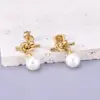Wholesale 1 Pair Basic Simple Style Knot 304 Stainless Steel Titanium Steel Artificial Pearls 18K Gold Plated Vacuum Plating PVD Coated Drop Earrings