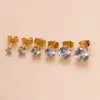 Wholesale 1 Piece Ear Cartilage Rings & Studs Simple Style Classic Style Geometric Round 316L Stainless Steel Waterproof Non Tarnish Surgical Steel Zircon
