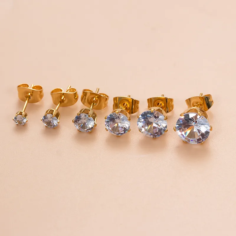 Wholesale 1 Piece Ear Cartilage Rings & Studs Simple Style Classic Style Geometric Round 316L Stainless Steel Waterproof Non Tarnish Surgical Stee