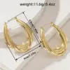 Wholesale Three-dimensional Geometric Earrings For Women In Copper With KC Golden Water Plating And 0.03µm Thickness