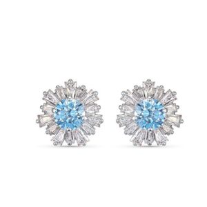 White and blue sun earrings