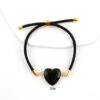 Wholesale Natural Stone Amethyst Heart-shaped Edge Bracelet for Men and Women Couple Adjustable Love Bracelet