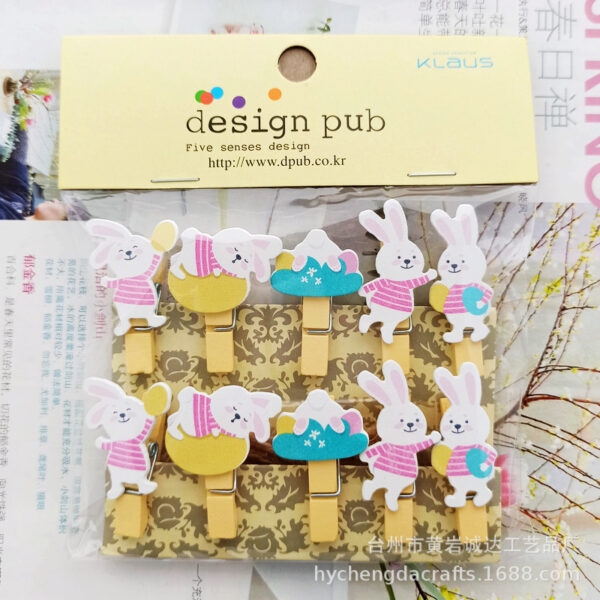 oly-3e6c4cd197207dd94c5c19a1ef0ba805 Wholesale Easter elements collection cartoon rabbit clip hanging photo wall kindergarten flower shop card colorful egg small wooden clip