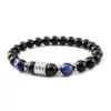 Wholesale Simple Style Classic Style Round Stainless Steel Natural Stone Glass Chakra Bracelet