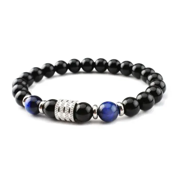Wholesale Simple Style Classic Style Round Stainless Steel Natural Stone Glass Chakra Bracelet
