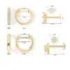 Wholesale Gold Plated Brass Earring Set Star Pattern Fashionable Ladies Jewelry Eight-pointed Star Luxury Style Stud Earrings