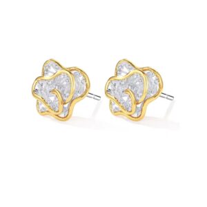 E625 color-separated flower lace earrings