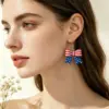 Wholesale Asymmetrical National Flag Earrings For Women In White Soft Clay With Platinum Plated And 302 Stainless Steel Ear Pins
