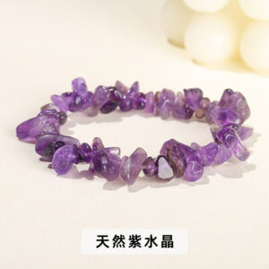 Natural Amethyst Gravel Bracelet / 5-8mm