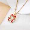 Wholesale Fashionable Luxury Copper Plated 18K Gold Christmas Pendant Necklace Women's Geometric Pattern Simple Style Christmas Gift