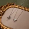 Wholesale Jewelry IG Style Casual Simple Style Heart Shape Knot 304 Stainless Steel Resin Handmade Polishing Inlay Cable Chain Necklace