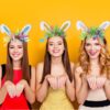 oly-3ebfecf317cc7d3488f3ce47a8f1be5b Wholesale Easter Decorations Holiday Party Event Costume Cartoon Cute Bunny Rabbit Ear Colorful Striped Headband Hair Accessory