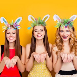 Wholesale Easter Decorations Holiday Party Event Costume Cartoon Cute Bunny Rabbit Ear Colorful Striped Headband Hair Accessory