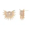 Wholesale Geometric Stud Earrings For Women With 925 Sterling Silver Posts, Copper Base, Electroplated Gold Plating, And Zircon Inlay