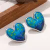 Wholesale Heart Shape Hypoallergenic Stud Earrings For Women With 0.03µm UV Plated KC Golden Copper