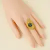 Wholesale Natural Shell Design Hammered Texture Ring For Women 18K Gold Plated Stainless Steel European Style Lightweight Luxury Jewelry