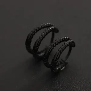 X604-B (Double Thread Ear Clip) a Pair of Black / Regular