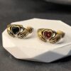 oly-3ed6eac8490e866a5f295843775d086a Wholesale Trendy Retro Carving Hands Embrace Red Zircon Couple's Ring Finger Ring Design All-match Valentine's Day for Women