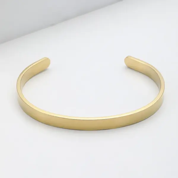 Wholesale Basic Classic Style Customization Laser Engraving Solid Color 201 Stainless Steel Cuff Bracelets In Bulk