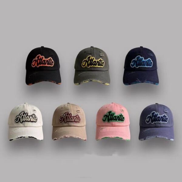oly-3ef8793e85a8d6a704b3e9d510391912 Wholesale ig Washed Denim Rick Baseball Cap Women's Summer All-match Street Letter Embroidered Cap Men's Trendy