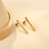 Wholesale Geometric Stainless Steel Hoop Earrings Crystal Inlaid Oil Drop Egg Shape Rings Jewelry Accessories For Women