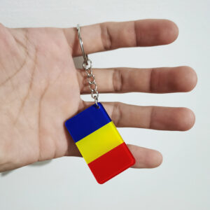 Romanian flag keychain pendant