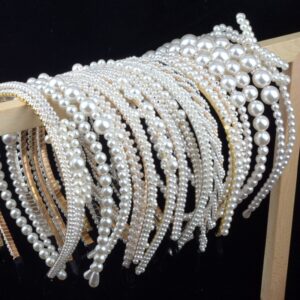 oly-3f06c5d3730e0c2761bd8bdd364273d3 Wholesale Imitation Pearl Hair Band Hand-woven Winding Headband Bridal Hair Accessories Crown Bow All-match Hair Card for Women