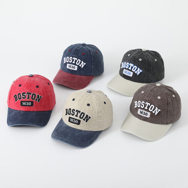 Wholesale Children's Hat Korean Style Old Boston Washed Baseball Cap Spring & Fall Peaked Cap Boys and Girls Sunshade Mesh Cap