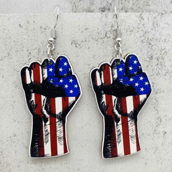 Wholesale Wooden Eagle Sunflower Love Western Cowboy Skull Stud Earrings Independence Day American Theme Geometric Animal Acrylic Jewelry