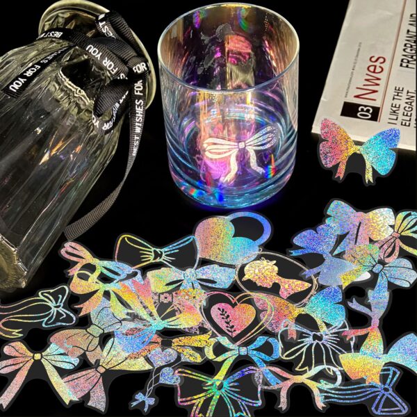 oly-3f24b2cf1430d4854733041b565ffcb4 Wholesale Sell 100 transparent laser stickers PET creative diy retro laser hand account holographic stickers