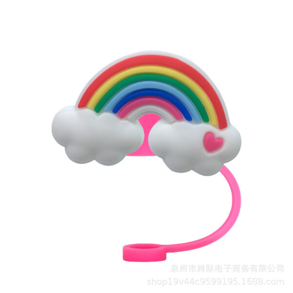 Wholesale Sweetheart diy decorations accessories straw sleeve silicone dust plug 10MM Valentine's Day straw cap straw dust-proof