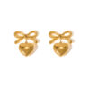 oly-3f2e66fb8a8bd8595d4e7e34ef6b523e Wholesale French Elegant Ig Style Fashion Stainless Steel Bow Love Pendant Earrings Women's Gold Plated Earrings Women's Jewelry