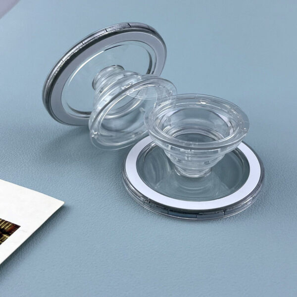 Wholesale Transparent Magnetic Airbag Holder Black and White Mobile Phone Holder Telescopic Anti-Fall Holder Suitable for Apple Huawei, Etc