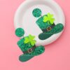 Wholesale  Carnival personalized all-match Green acrylic glitter lucky grass earrings