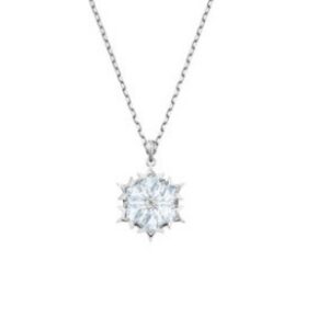 Snowflake white gold necklace
