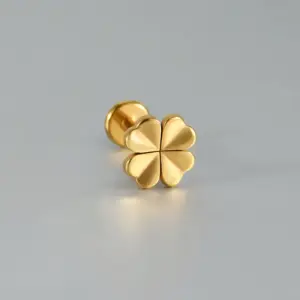 Four Leaf Clover-Gold / Rod Thickness * Rod Length 1.2x8mm