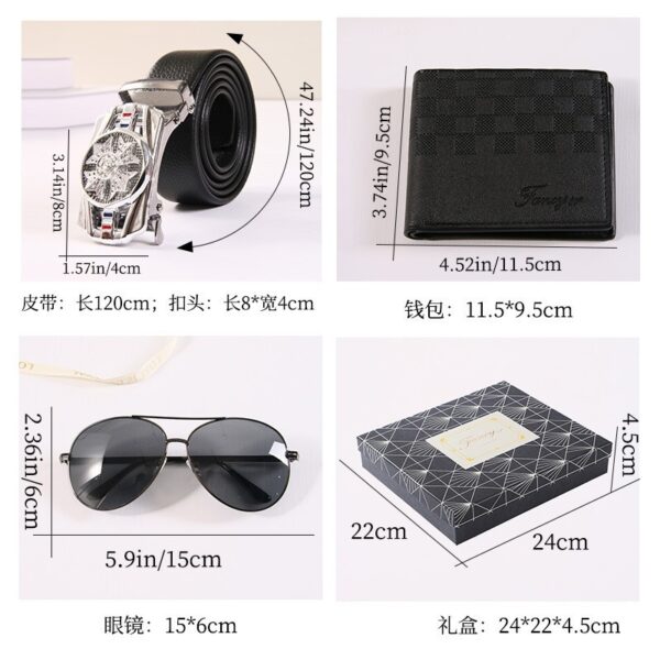 Wholesale  Advanced Gift Box Gift Men's Belt Summer Sunglasses Fashion Wallet Practical Father's Day suit