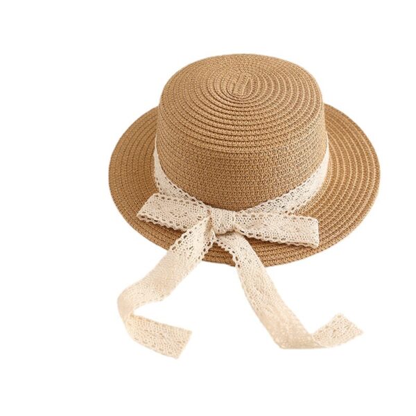 Wholesale Baby Girl Sun Hat Kidsren's Straw Hat Princess Beach Lace Bow Foldableing Sun Protection Sun Hat for Beach Outings