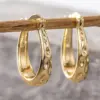Wholesale Three-dimensional Geometric Earrings For Women In Copper With KC Golden Water Plating And 0.03µm Thickness