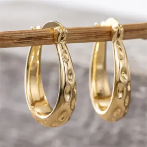 Wholesale Three-dimensional Geometric Earrings For Women In Copper With KC Golden Water Plating And 0.03µm Thickness
