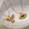 Wholesale Stainless Steel Titanium Alloy Necklace Fashionable Versatile Non-Fading Hot Sale Style Animal Pattern