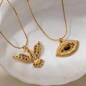 Wholesale Stainless Steel Titanium Alloy Necklace Fashionable Versatile Non-Fading Hot Sale Style Animal Pattern
