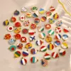 Wholesale National Flag Pendant In 304 Stainless Steel With 0.03µm PVD Coated 18K Real Gold Plating And Enamel Finish, 1 PCS Package