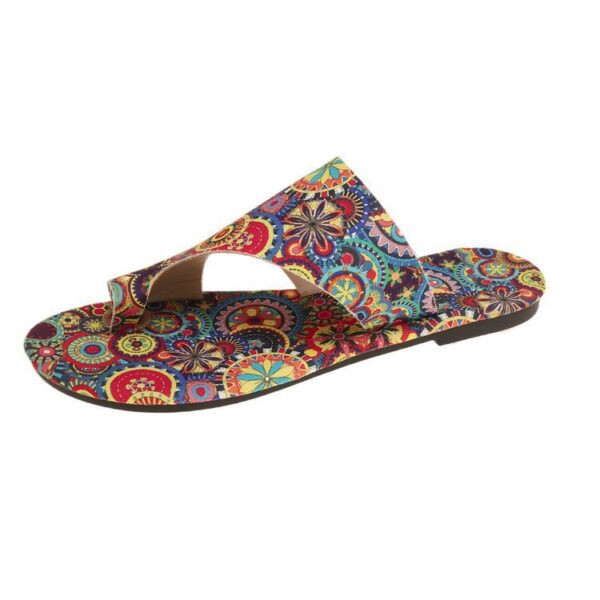 oly-3f8005b5280e567d8e015687df69dfab Wholesale Summer Style Breathable Printed Slip-on Roman Style plus size Sandals for Women Ethnic Style