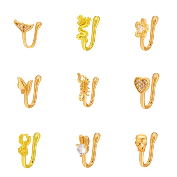 Wholesale Nose Rings & Studs Retro Animal Copper Plating Nose Pin