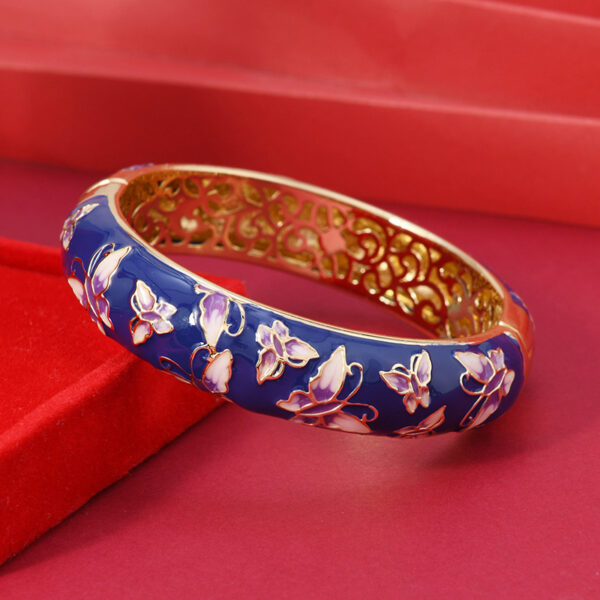 oly-3f88a39dc9806561fadcb0e0dfddf38f Wholesale Beijing Traditional Copper Cloisonne Bracelet Butterfly Style Retro Palace Hollow Enamel Bracelet Women's Accessories