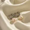 Wholesale 304 Stainless Steel Freshwater Pearl Round PVD Coated Pearl 18K Gold Plated INS Style Casual Elegant Plating Inlay Earrings