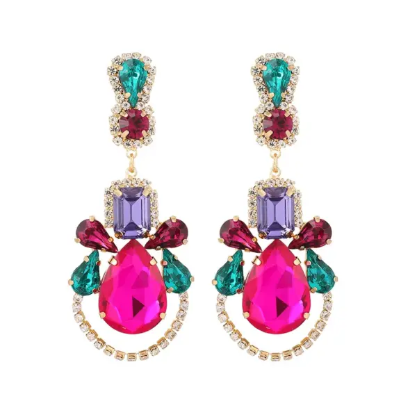 Wholesale 1 Pair Retro Flower Steel Needle Inlay Artificial Pearls Zircon Women's Earrings