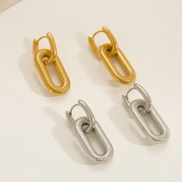 oly-3fa4e41cb633ef1b420cb9afac477ab5 Wholesale Ion Plating (IP) 18K Gold Plated U Shape 304 Stainless Steel Hip-Hop Oversized Waterproof Non Tarnish Earrings